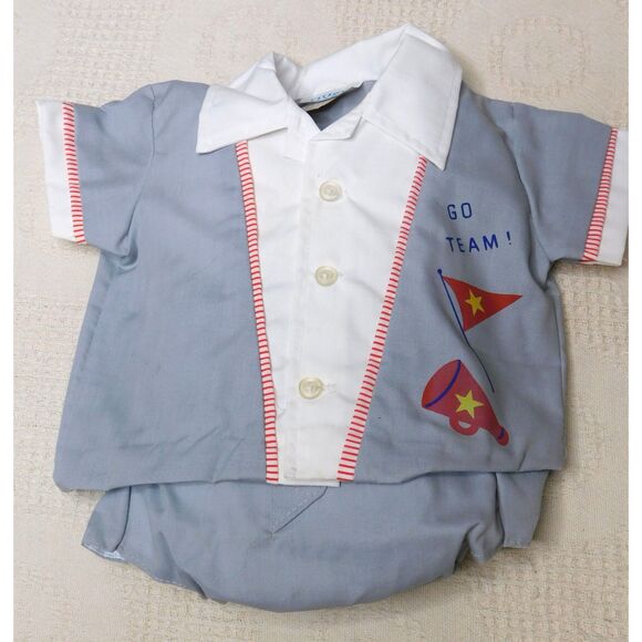 Vintage Catton Candy Boy's Sport Set Top Bottom Shoes 0-6 mo. Unused in Box Rare - Picture 7 of 12